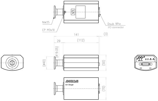 Ion Gauge Dimensions